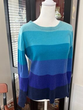 Claudia Nichole cashmere crewneck pullover striped sweater size small